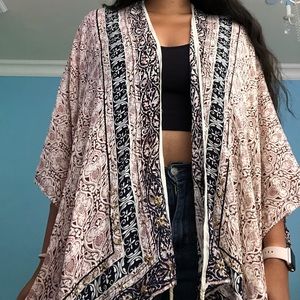 Urban Outfitters Ecoté beige medallion kimono